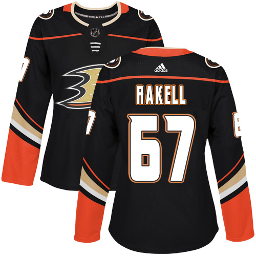 Adidas Anaheim Ducks 67 Rickard Rakell Black Home Authentic Womens Stitched NHL Jersey